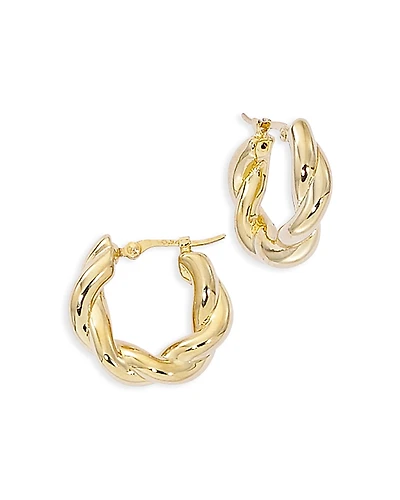 Moon & Meadow 14K Yellow Gold Twist Style Small Hoop Earrings