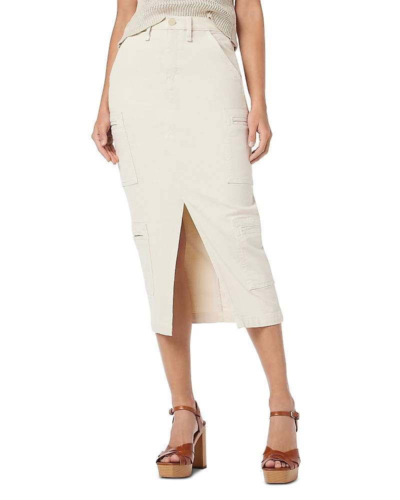 Hudson Reconstructed Center Slit Midi Skirt