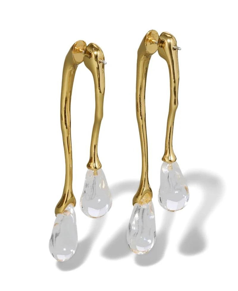 Lucite Front Back Double Drop Earrings