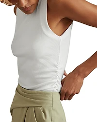 Reiss Trudy Ruched Ribbed Tank Top