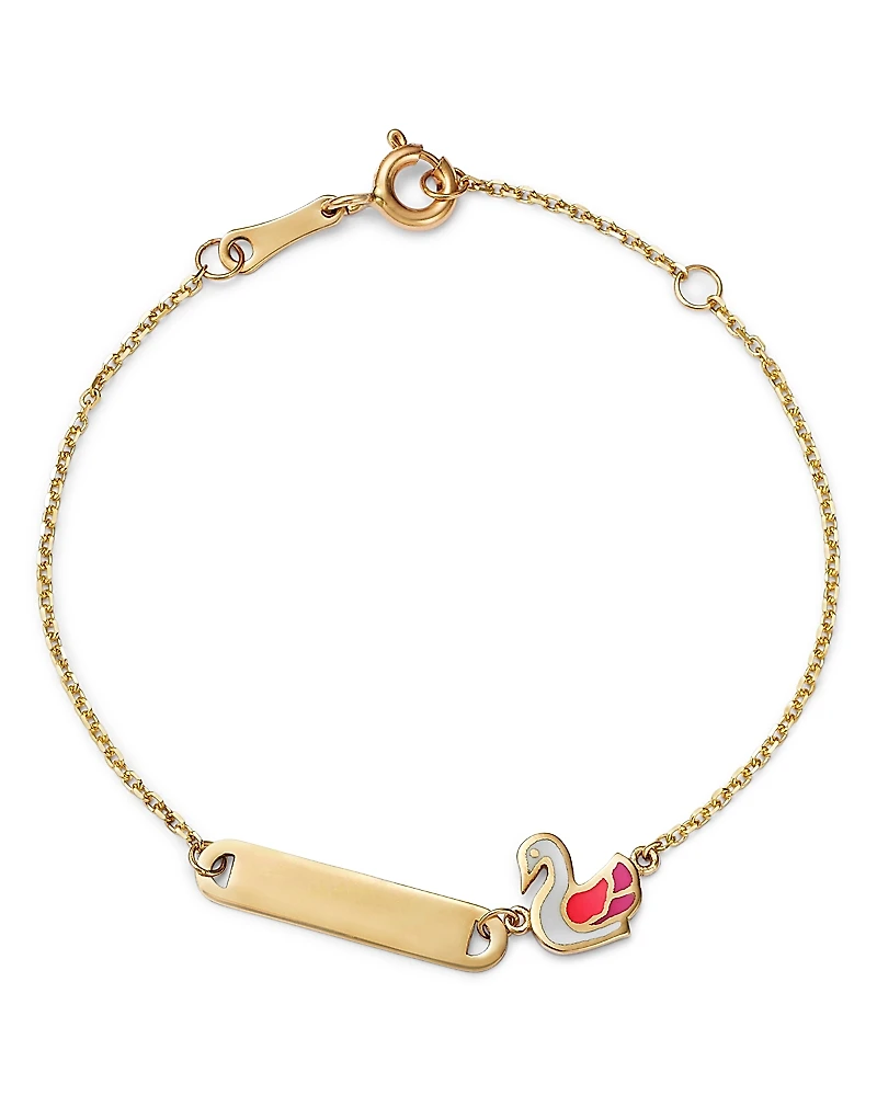 Bloomingdale's Fine Collection Children's Swan Id Bracelet