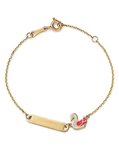 Bloomingdale's Fine Collection Children's Swan Id Bracelet
