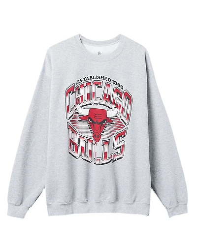 Junk Food Clothing Unisex Bulls Chrome Lines Crew Fleece Sweatshirt