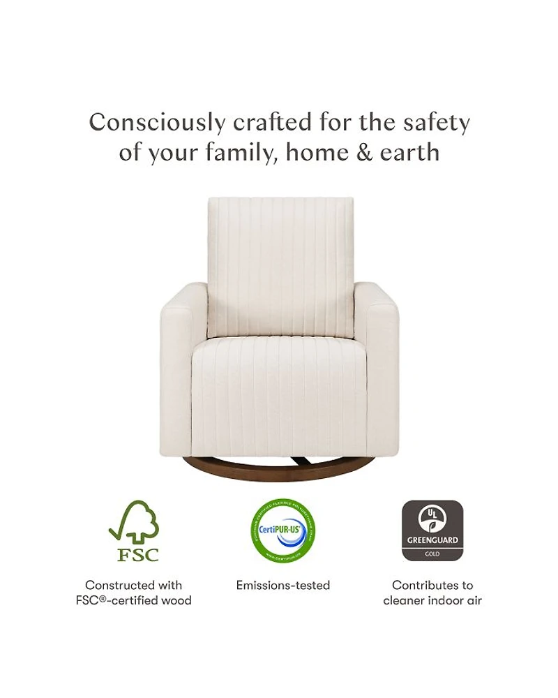 Poe Water Repellent & Stain Resistant Channeled Swivel Glider