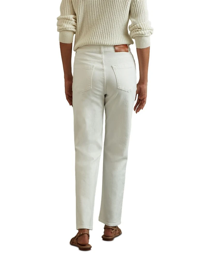 Selin High Rise Straight Leg Jeans White