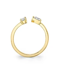 Mixed Lab-Grown Diamond Cuff Ring 14K Yellow Gold