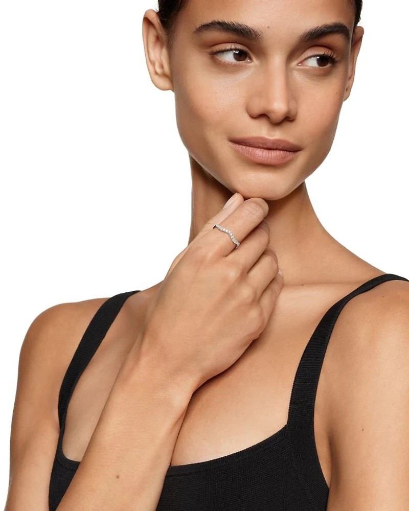 Stax Zig Zag Ring Sterling Silver with Diamonds, 2mm