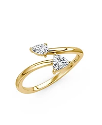 Lab-Grown Diamond Bypass Cuff Ring 14K Yellow Gold, .32ctw Pear & Trillion Lab Grown Diamonds