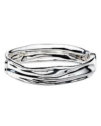 Sterling Silver 925 Classico Crush Thin Hinged Bangle Bracelet