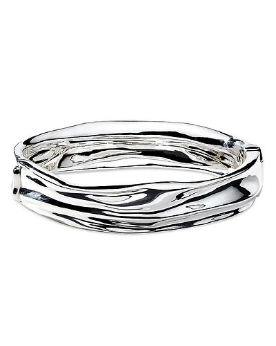 Ippolita Sterling Silver 925 Classico Crush Thin Hinged Bangle Bracelet