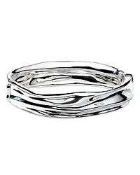 Ippolita Sterling Silver 925 Classico Crush Thin Hinged Bangle Bracelet