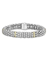 Sterling Silver & 18K Yellow Gold Caviar Bracelet