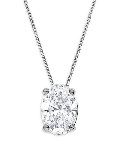 Bloomingdale's Fine Collection Certified Lab Grown Diamond Oval Pendant Necklace