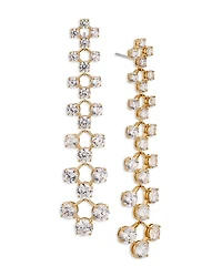 Halle Cubic Zirconia Graduated Linear Drop Earrings in 18K Gold Plated