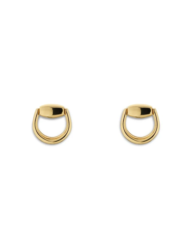18K Yellow Gold Horsebit Stud Earrings