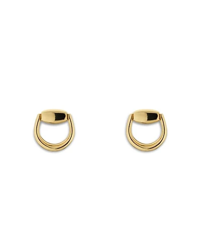 18K Yellow Gold Horsebit Stud Earrings