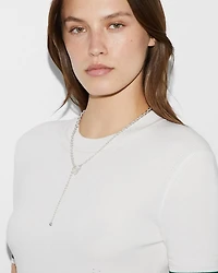 Sterling Silver Trademark Heart Lariat Necklace, 24"