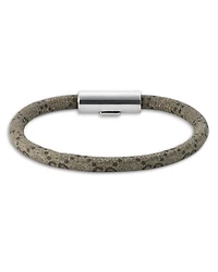 Sterling Silver Trademark Beige GG Supreme Leather Bracelet