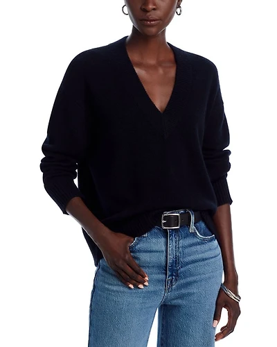 Cashmere Drop Shoulder V Neck Sweater - Exclusive
