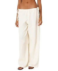 Edikted Leoni Side Tie Cotton Gauze Pants
