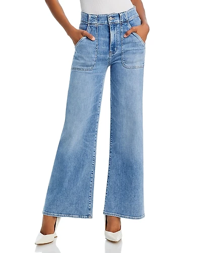 Frame Modern Pocket High Rise Wide Leg Jeans