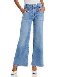 Frame Modern Pocket High Rise Wide Leg Jeans