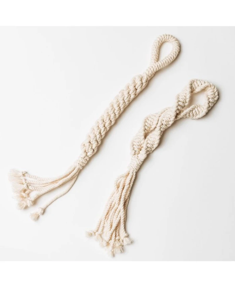 Natural Cotton Macrame Dog Toy, 2-Pack