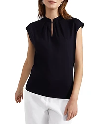 Hobbs London Maeve Mandarin Collar Top
