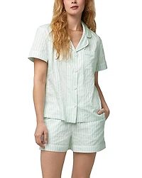 BedHead Striped Short Sleeve Boxer Pajama Set