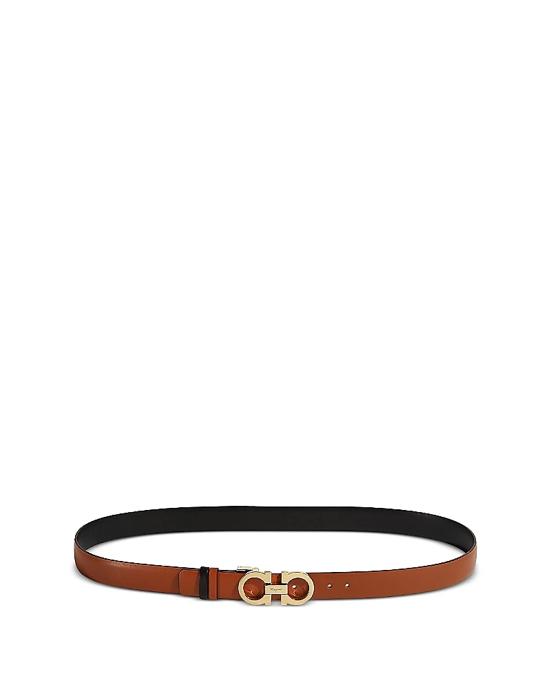 Salvatore Ferragamo Women's Gancini Slim Reversible Leather Belt