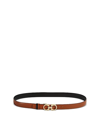 Salvatore Ferragamo Women's Gancini Slim Reversible Leather Belt
