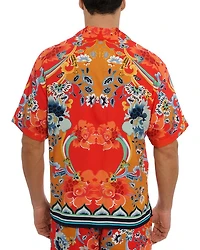 Taj Floral Leisure Fit Button Down Camp Shirt