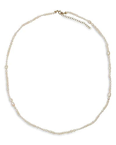 Wwake 14K Yellow Gold Cultured Freshwater Pearl Collage Necklace, 14-16