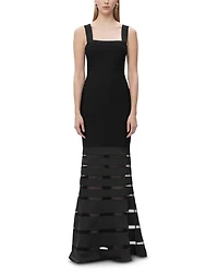 The Claudia Bandage Illusion Stripe Gown