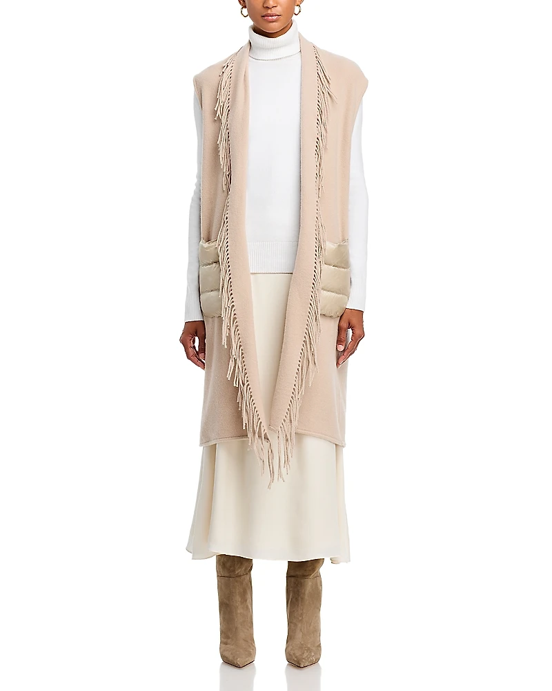 Herno Sleeveless Mixed Media Wool Cashmere Coat