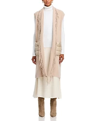 Herno Sleeveless Mixed Media Wool Cashmere Coat