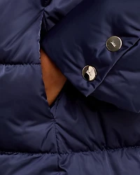 Sateen Quilted A Line Coat