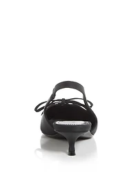 Women's Knife Bow Slingback Kitten Heel Pumps
