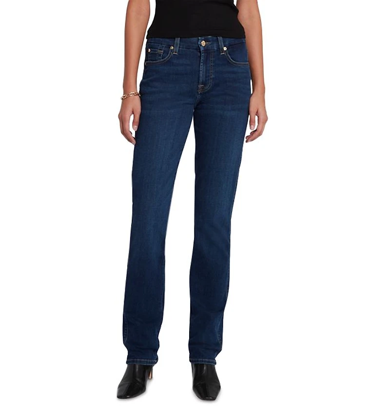 Kimmie Mid Rise Straight Leg Jeans Rinsed Indigo