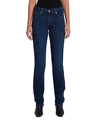 Kimmie Mid Rise Straight Leg Jeans Rinsed Indigo