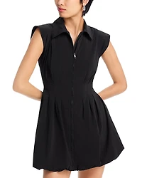 Steve Madden Dyanne Poplin Pleated Mini Dress