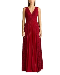 Zac Posen Pleated Lace Gown