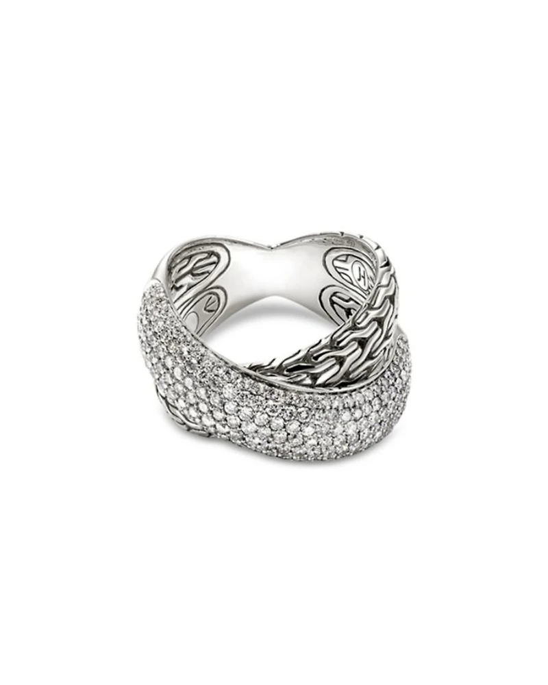 Sterling Silver JH Essentials Diamond Crossover Ring, 1.77 tcw