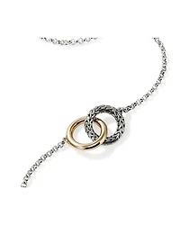 14K Yellow Gold & Sterling Silver JH Essentials Linked Ring Pendant Necklace, 16"-18"