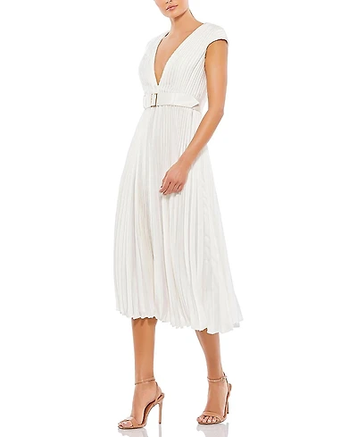 Mac Duggal Pleated Midi Dress