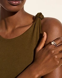 Sterling Silver JH Essentials Cultured Freshwater Pearl Crossover Statement Ring