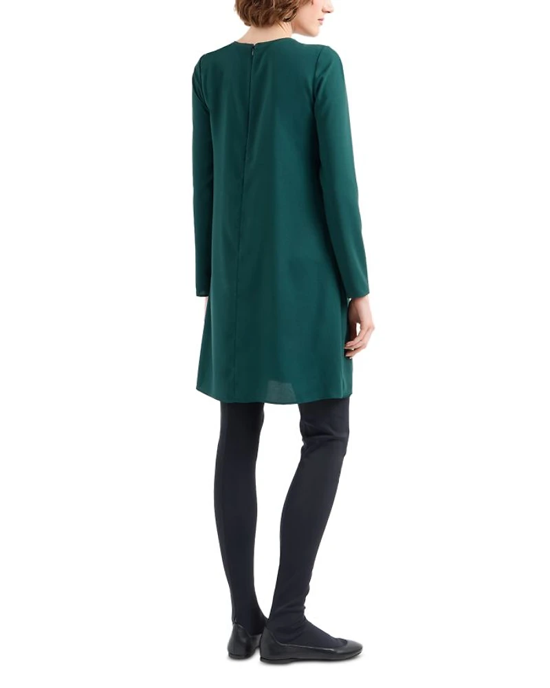 Crepe Satin Drape Front Dress