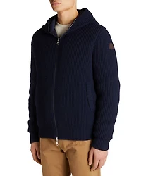Wool & Cashmere Reversible Full Zip Down Hoodie