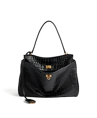 Balenciaga Rodeo Medium Handbag Crocodile Embossed