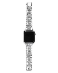 Smart Caviar Sterling Silver Two Row Diamond Apple Watch® Bracelet, 38-45mm